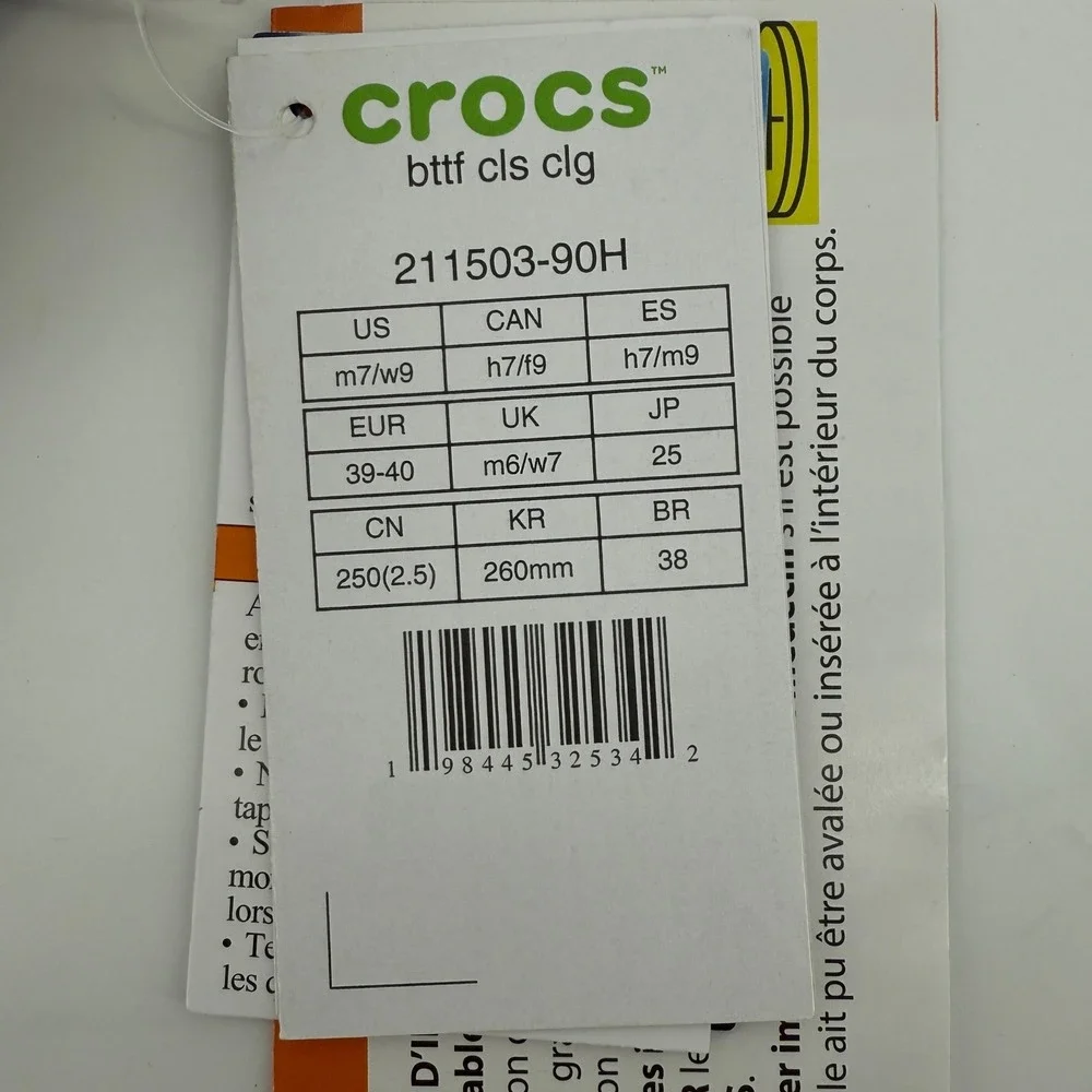 Crocs Back to The Future Classic Clogs Men 7/Women 9 Jibbitz Light Up 211503-90H